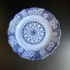 Louça de Porcelana Azul e Branca Estilo Chinês Yiwu Comércio Exterior A1 Exportação Prato Fundo de Plástico Melamina 9 Polegadas 10 Polegadas com Borda Floral e Padrão de Ondas 30%