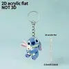 Stitch Desenho Animado Chave de Carro Plana Acrílico Novo Pingente Chaveiro Pingente Decoração de Mochila Pingente