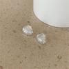 Pendientes de Concha de Plata de Ley 925 Estilo K Coreano Fan Zhiqiao para Mujer Simples y Modernos Pendientes Ins Xiaohongshu