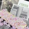 Tiktok nuevo Mabe gradiente soporte de flores de seis pétalos simulación de hojas de árbol flor DIY decorativo accesorios de joyería hechos a mano