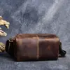 Bolsa de Ombro Masculina Vintage Nova em Couro Genuíno Bolsa Transversal em Couro Vegetal de Couro de Vaca Camada Superior Bolsa Masculina Simples