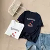 Camiseta de Manga Corta Suelta Color Tomate Energética y Juvenil para Mujer, Estampada con Tacto de Algodón Similar al Lino, Adelgazante y Fresca, Hombro Normal, Camiseta de Cuello Redondo para Mujer