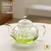 Tetera Rayada Floral, Vidrio Espesado, Resistente al Calor, Tetera Antiexplosión, Tetera con Forma de Calabaza, Vidrio de Borosilicato Alto, Tetera Floral Resistente a Altas Temperaturas, Rayada