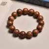 Pulsera de madera de melocotonero vieja natural, artículo cultural de madera auténtico, cuentas de oración protectoras, pulsera de un solo bucle para hombres y mujeres