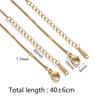 Collar de acero inoxidable con lentejuelas prensadas en los laterales, cadena de clavícula de acero de titanio chapada en oro real de 18 quilates, accesorios de joyería de cadena lisa DIY