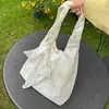 Bolsas de lona atacado para mulheres, estampa de bolinhas, estilo coreano, frescas e simples, adequadas para estudantes, para ir ao trabalho, bolsa de ombro, bolsa tote artística