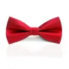 Moda masculina casual pajarita coreana formal de negocios pajarita plana negra rojo vino poliéster seda pajarita en stock