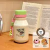 Nueva taza térmica de acero inoxidable 316 con temática de princesa rosa, diseñada para estudiantes y niñas, con un diseño simple y lindo, y un color blanco lechoso
