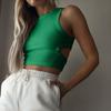Chaleco deportivo sin mangas con ombligo calado, estilo europeo y americano, para mujer, venta al por mayor, 2024