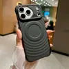 Adecuado para iPhone 17 Pro Max, funda magnética simple con patrón de onda mate, cubierta protectora suave anticaídas para Apple 16
