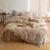 Conjunto de Quatro Peças em Fio de Algodão Dupla Camada Classe A Estilo Vintage Maillard Lençol de Cama 100% Algodão Colcha e Capa de Edredom Roupa de Cama Jardim de Monet