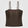 Talla extra mm2025 nuevo top bonito para mujer, de tiras en la espalda, todo a juego, con posavasos, top de una pieza sin sujetador