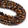 Cuentas sueltas de piedra de ojo de tigre natural, corte en ángulo, cara de diamante, accesorios de joyería DIY, venta al por mayor, directas de fábrica