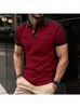 Verano Transfronterizo Nuevo Más Vendido Estampado de Rayas 3D Casual Versátil Diario Básico Simple Camisa Polo de Manga Corta para Hombre