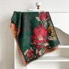Bufanda Estilo Chino Pintura a Tinta Flor Imitación Cachemir Estampada Nueva Elegante para Mujer Cálida Moda Retro Chal