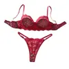 Atacado de fábrica, multicolorido, em estoque, lingerie de renda com estampa de leopardo, estilo europeu e americano, conjunto de lingerie sensual e sedutor, incluindo fio dental