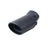 Tubo de escape de garganta trasera de coche de un solo tubo de acero inoxidable plateado brillante, decoración trasera universal, silenciador modificado, curva