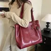Bolsa Tote Retro de Gran Capacidad para el Viaje Diario de Mujer 2026 Otoño Nuevo Alta Apariencia Elegante Informal Estilo Coreano Bolso de Hombro Único