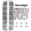 Rhinestones de Cristal Planos de 12 Compartimentos Transfronterizos, Rhinestones para Uñas, Rhinestones de Cristal para Manualidades DIY, Decoraciones para Fundas de Teléfono, Accesorios para el Cabello, Accesorios para Ropa