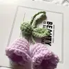 Estilo Coreano Creativo Lindo Niña Lana Tejida Crochet Flor Lulan Hebilla de Cuerda Cadena de Perlas Bolso Hebilla Decorativa