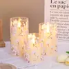 Venda quente transfronteiriça ornamentos de lâmpada de vela LED atmosfera casamento exposição LED copo de acrílico padrão de cera pode ser controlado remotamente