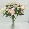 Nuevo Ramo de Lisianthus Simulados Decoración del Hogar Fotografía Flores Falsas de Plástico Bonsái de Oficina Flores de Seda Hechas a Mano Venta al por Mayor