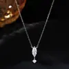 Collar de Plata S925 "Una Gota de Lágrima" Lujo Ligero para Mujer con Sensación de Alta Gama, Popular Estilo Diamante Marquise, Cadena para Clavícula Chapada en Oro K