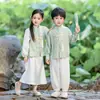 Hanfu para Niños Nuevo Estilo Chino Estilo Nacional Conjunto Primavera Otoño Infantil Nuevo Estilo Chino Disfraz Antiguo Traje Tang para Niñas Disfraz de Performance para Jardín de Infancia