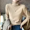 Camiseta Térmica de Micropolar con Cuello Alto H569 para Mujer, Top Grueso de Manga Larga Cepillado por Ambos Lados para Otoño e Invierno