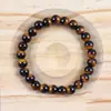 Pulseira de Vidro Laqueado Estilo Étnico com Pedra Olho de Tigre, Novo Estilo Primavera 2025, para Namorado ou Melhor Amigo, Fashionável para Uso Diário