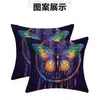 Almofada Cruzada Nova de Primavera com Flor de Lótus Azul e Flor de Epiphyllum para Escritório, Quarto, Sofá, Personalizável