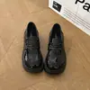 Mocasines de suela gruesa estilo universitario para mujer, 2026 piel marrón con hebilla, punta poco profunda, modernos y cómodos, estilo retro versátil
