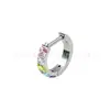 ASTMF-13 Aleación de Titanio Pulido a Mano Espejo Completo Aguja Recta Circonita Cuadrada Pendiente Titanio G23 Rosca Interna Joyería de Circonita