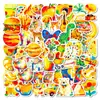 Nuevo Set de 56 Pegatinas de Graffiti Lindas Dibujadas a Mano y Coloridas con Temas de Animales y Comida, Estilo Pintura al Óleo, Pegatinas Divertidas y Creativas para Niños