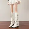 Nueva Colección Otoño/Invierno 2026: Botas Western de Tacón Alto para Mujer Petite, Botas Largas con Ribete en la Pantorrilla, Botas con Hebilla y Punta Fina, Botas de Montar