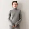 Nuevo Suéter de Cachemir Grueso de Cuello Alto para Mujer Otoño e Invierno, Suéter Básico de Punto Suave de Manga Larga