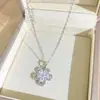 Colar Cruz Nova Personalidade Simples Micro-incrustado Totalmente Diamante Feminino Design Fresco Celebridade da Internet Corrente Exquisita para Clavícula Acessórios