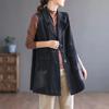 2023 Nueva Celebridad Cibernética Retro Chaleco Vaquero de Longitud Media Chaqueta para Mujer Chaleco Holgado Cuello Talla Grande