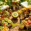 Mini Frutas Pequeñas Cortadas a la Mitad: Melón Cantalupo, Toronja, Kiwi, Juguetes de Comida en Miniatura, Colgantes para Llavero, Accesorios para Manualidades