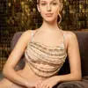 Acessórios Europeus e Americanos de Roupas Sexy Femininas Corrente de Sutiã com Contas Corrente Corporal Sexy de Pérolas Artificiais em Múltiplas Camadas Ornamentos de Peito Retrô de Verão