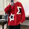 Desenhe um suéter de gola redonda para homens, um novo estilo primavera/outono, uma malha de caimento solto, uma peça de outer wear casual e relaxada, com um visual de alta qualidade e moderno.