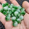 Imitação Jade Verde Flor Flutuante Contas Redondas Imitação Jade Contas Soltas Vidro Fundo Branco Verde Pulseira Colar Acessórios de Joalheria Contas Feitas à Mão