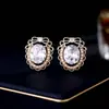 Pendientes de gota con forma de corazón de circonita micro pavimentada, de lujo accesible de alta gama, elegantes, para mujer, diseño geométrico de nicho, estilo europeo y americano