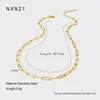 Popular Collar Básico de Acero Inoxidable Europeo y Americano con Cadena Chapada en Oro de 18K, Accesorios DIY de Cadena Lisa, Joyería de Nicho de Alta Gama