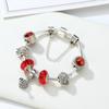 Pulsera Rosa de Cristal con Cuentas Estilo Étnico DIY Pulsera de Cuentas Estilo Bosque para Mujer Regalo de San Valentín para Novia Regalo de Graduación