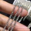 Cadena de Garra de Múltiples Filas Nueva Songshuo 2 mm Base Plateada Cadena de Pedrería Cadena de Diamante de Garra Plateada DIY Accesorios para Ropa
