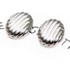 Pendientes ovalados sencillos de oro blanco y cobre chapados en oro, pendientes colgantes en forma de abanico, pendientes de estilo moderno, joyería