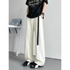 Pantalones casuales de moda para hombre 2025 nuevos pantalones machete con costuras de hebilla de cinta pantalones gofre finos de verano para hombre