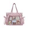 Mochila Plissada Estilo Ballet Transfronteiriça com Laço Dupla Face Grande Capacidade Bolsa de Ombro Única/Axila Bolsa para Dor de Exposição de Desenho Dupla Utilização