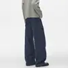 Pantalones rectos de trabajo retro americano para hombre, marca trendy vibe, diseño plisado, multibolsillos, pantalones anchos holgados
